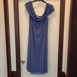 Elegant Blue Women's off the shoulder Dress